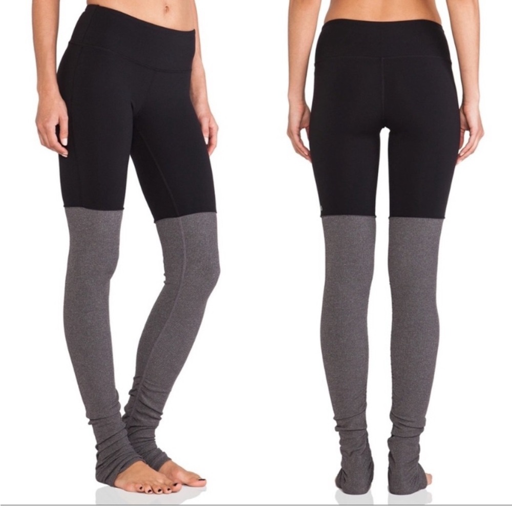 Alo Yoga Goddess Two Tone Leggings black grey XS